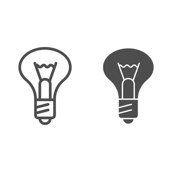 Light bulb line and glyph icon. Lamp vector illustration isolated on white. Illumination outline style design, designed for web and app. Eps 10. — Stock Vector