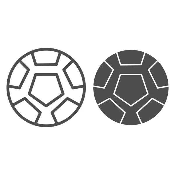 Fußball-Linie und Glyphen-Symbol. Illustration des Fußballvektors isoliert auf weiß. Spielball skizziert Stil-Design, entworfen für Web und App. Eps 10. — Stockvektor