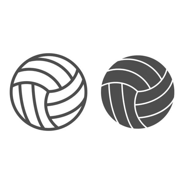 Volleyball ball line and glyph icon. Sports equipment vector illustration isolated on white. Game ball outline style design, designed for web and app. Eps 10. — Stock Vector
