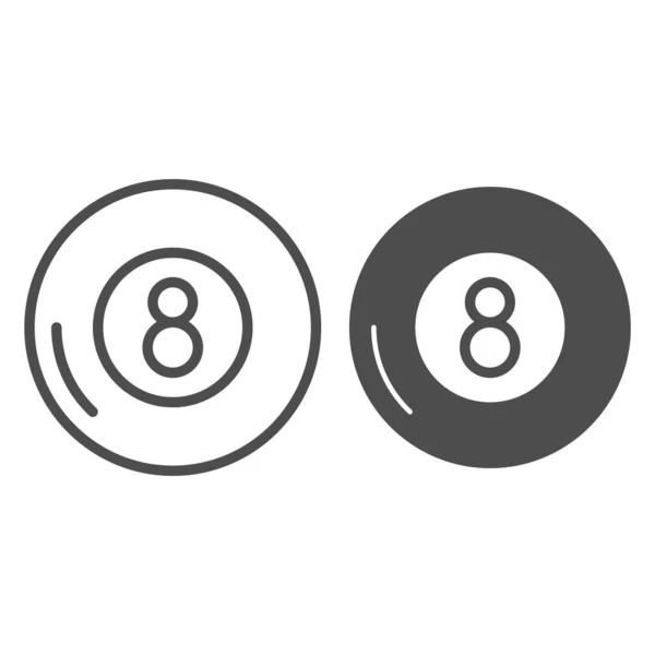 Biljartlijn en hiëroglief pictogram. Biljartbal vector illustratie geïsoleerd op wit. Acht bal outline stijl ontwerp, ontworpen voor web en app. Eps 10. — Stockvector