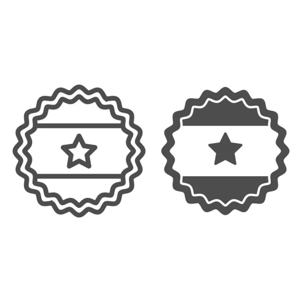 Bier label lijn en glyph pictogram. Vaten sticker vector illustratie geïsoleerd op wit. Lager badge outline stijl ontwerp, ontworpen voor web en app. Eps 10. — Stockvector