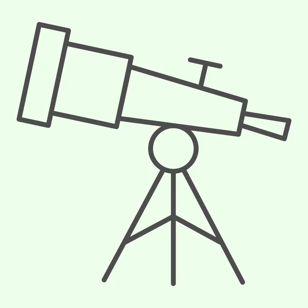 Піктограма тонкої лінії телескопа. Астрономія спостерігає за інструментом планетарію контурну піктограму стилю на білому тлі. Всесвіт та сонячна система досліджують мобільні концепції та веб-дизайн. Векторна графіка . — стоковий вектор