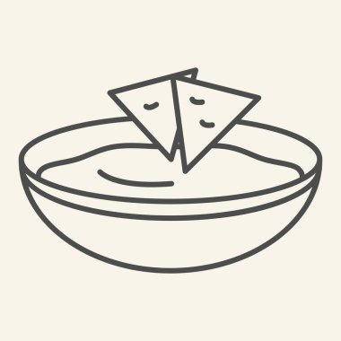 Çorba ince çizgi ikonu. Bir kase çorba vektörü çizimi beyaza izole edilmiş. Tabak tasarımı, web ve uygulama için tasarlanmış. Eps 10.