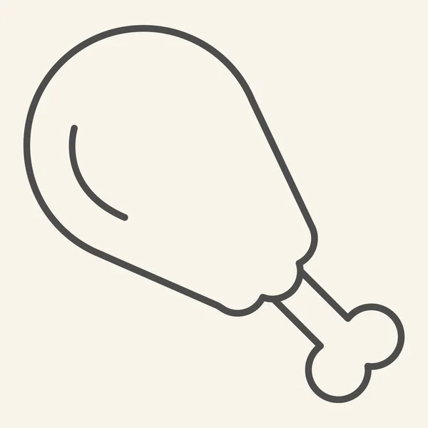 Hähnchenkeule dünne Linie Symbol. Türkei Bein Vektor Illustration isoliert auf weiß. Roastleg Outline Style Design, entworfen für Web und App. Eps 10. — Stockvektor