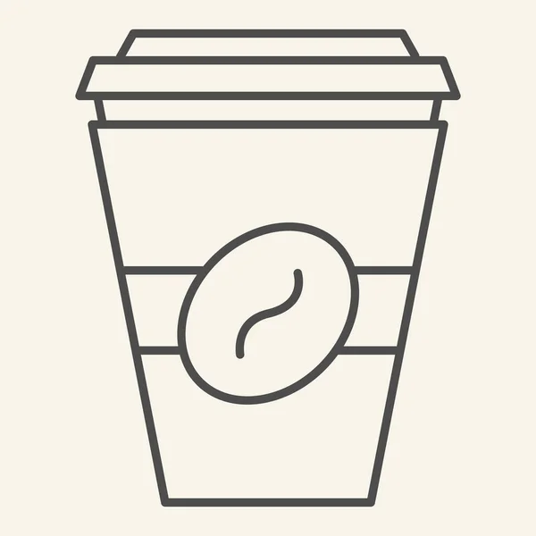 Coffee to go thin line icon. Disposable cup vector illustration isolated on white. Coffe takeaway outline style design, designed for web and app. Eps 10. — Stock Vector