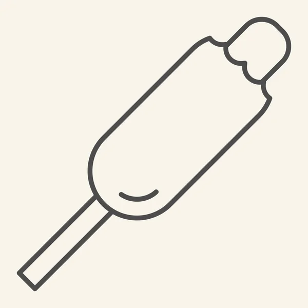 Значок тонкої лінії морозива. Солодощі Векторні ілюстрації ізольовані на білому. Десерт контурний дизайн стилю, призначений для веб і додатків. Епс 10 . — стоковий вектор