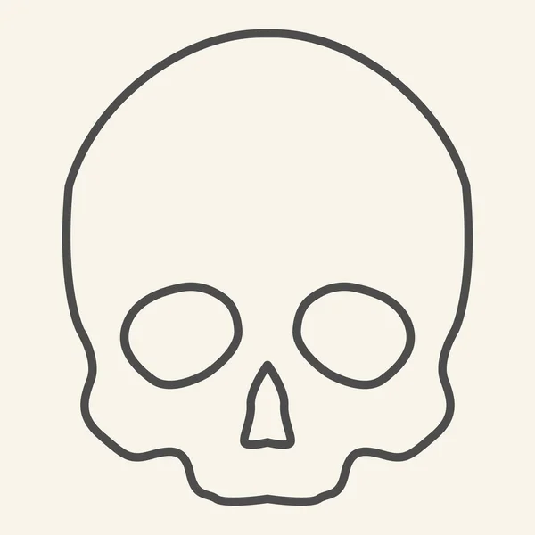 Icono de línea delgada del cráneo. Peligro ilustración vectorial aislado en blanco. Bones bosquejan el diseño de estilo, diseñado para web y app. Eps 10 . — Archivo Imágenes Vectoriales