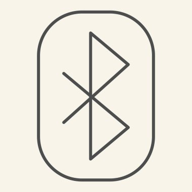 Bluetooth ince çizgi simgesi. Bağlantı vektör illüstrasyonu beyazda izole edildi. İletişim ana hatları tasarımı, web ve uygulama için tasarlandı. Eps 10.
