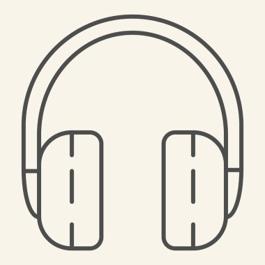 Kulaklıklar ince çizgi ikonu. Kulaklık vektör çizimi beyaza izole edildi. Ses tasarımı, web ve uygulama için tasarlandı. Eps 10.