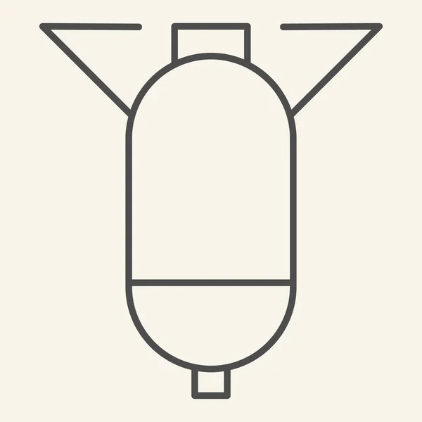 Ícone de linha fina de ogiva. Ilustração vetorial de foguete isolado em branco. Projeto de estilo de contorno de mísseis, projetado para web e aplicativo. Eps 10 . — Vetor de Stock