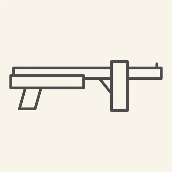 Caçadeira de combate ícone de linha fina. Ilustração vetorial de armas isoladas em branco. Projeto de estilo de contorno de arma de fogo, projetado para web e aplicativo. Eps 10 . —  Vetores de Stock