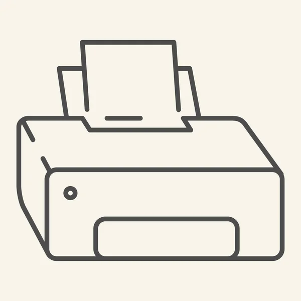 Ikona tenké čáry tiskárny. Vytisknutá vektorová ilustrace izolovaná bíle. Vytisknout návrh stylu osnovy, určený pro web a aplikaci. Eps 10. — Stockový vektor