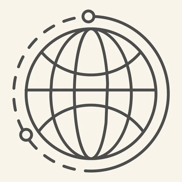 Icona della linea sottile del mondo. Illustrazione vettoriale del pianeta isolata sul bianco. Design in stile contorno terra, progettato per web e app. Eps 10 . — Vettoriale Stock