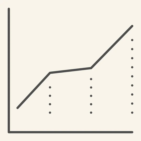 Növekedési grafikon vékony vonal ikon. Diagram vektor illusztráció elszigetelt fehér. Infographic körvonalazott stílus design, web és app. 10. rész. — Stock Vector