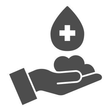 Elinde köpük olan sert bir ikon. Yıkanan eller, beyaz arka planda virüs sembolü piktogramını engeller. Mobil konsept ve web tasarımı için koruma Coronavirus güvenli yaşam işareti. Vektör grafikleri.