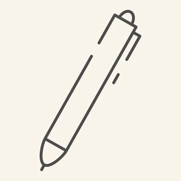 Ikona cienkiej linii długopisu. Ilustracja wektora atramentu izolowana na białym. Napisz szkic stylu projektowania, przeznaczony do sieci web i aplikacji. Eps 10. — Wektor stockowy