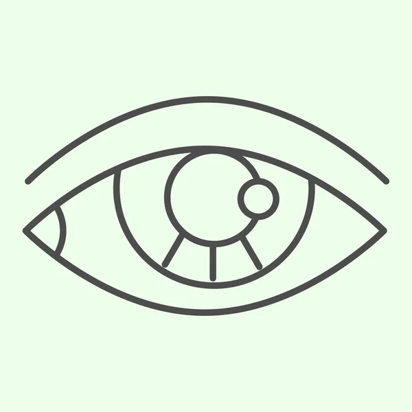 Ícone de linha fina de olho humano. Pictograma detalhado do estilo do esboço do órgão do globo ocular humano no fundo branco. Anatomia e órgãos sinais para o conceito móvel e web design. Gráficos vetoriais . — Vetor de Stock