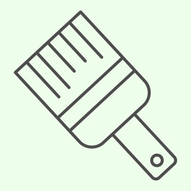 Fırça fırçası ince çizgi simgesi. Beyaz arka planda ev onarımı için boya fırçası yapmak. Mobil konsept ve web tasarımı için ev yapımı ve yenileme tabelaları. Vektör grafikleri.