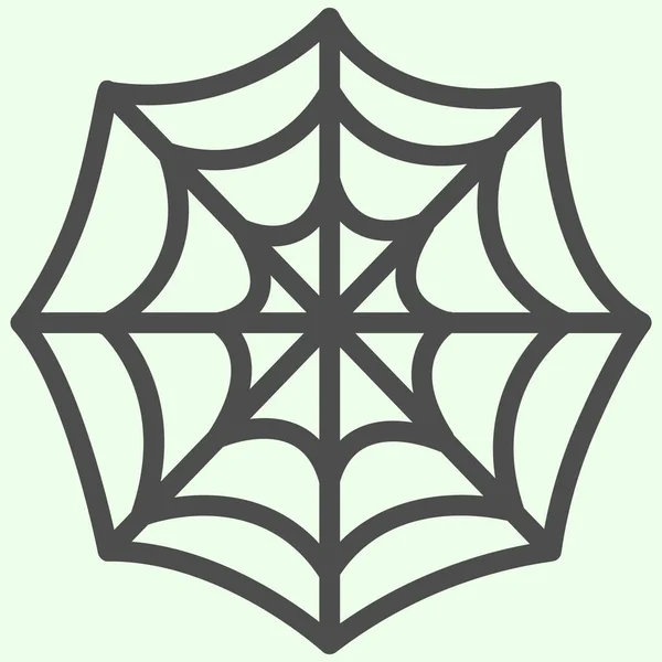 Cobwebラインアイコン。白い背景に不気味なクモのウェブアウトラインスタイルのピクトグラム。モバイルコンセプトとウェブデザインのためのハロウィーンの魔法の看板。ベクトルグラフィックス. — ストックベクタ