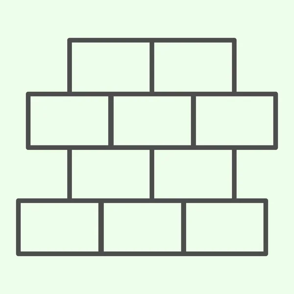 Brick tunn linje ikon. Byggnad vägg med tegel skissera stil piktogram på vit bakgrund. Hembygge och tegel skyltar för mobila koncept och webbdesign. Vektorgrafik. — Stock vektor