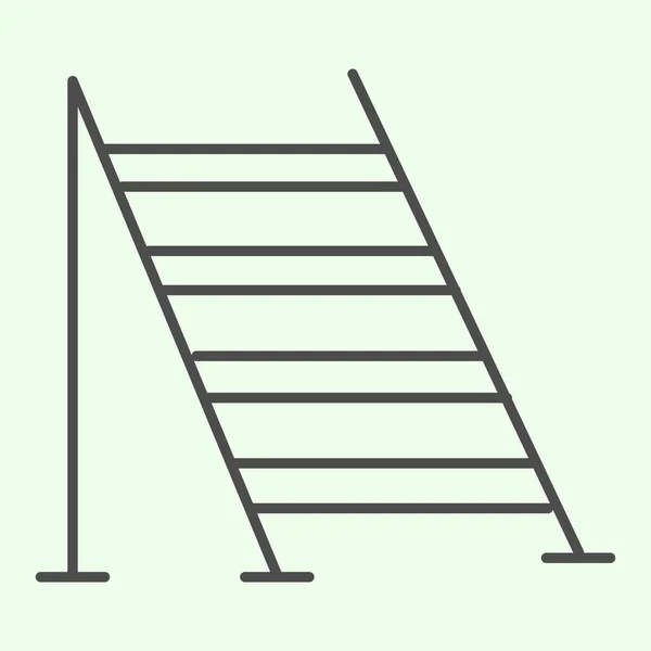 Gebäude Leiter dünnen Linie Symbol. Leiterkonstruktion für Hausreparaturen umreißt Stil Piktogramm auf weißem Hintergrund. Hausbau und Renovierung von Schildern für mobiles Konzept und Webdesign. Vektorgrafik. — Stockvektor