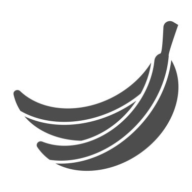 Muz katı ikonu. Meyve vektör illüstrasyonu beyaza izole edildi. Sağlıklı gıda kabartma tasarımı, ağ ve uygulama için tasarlanmış. Eps 10.