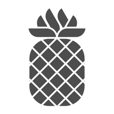 Ananas gibi sert bir ikon. Beyazda izole edilmiş tropik meyve vektör çizimi. Sağlıklı gıda kabartma tasarımı, ağ ve uygulama için tasarlanmış. Eps 10.