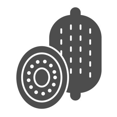 Kivi katı ikonu. Beyazda izole edilmiş tropik meyve vektör çizimi. Ağ ve uygulama için tasarlanmış vitamin kabartma tasarımı. Eps 10.