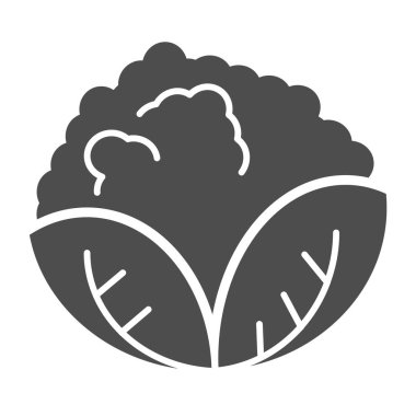 Lahana gibi sert bir ikon. Vejetaryen besin vektör çizimi beyaza izole edildi. Sebze kabartma tasarımı, web ve uygulama için tasarlanmış. Eps 10.