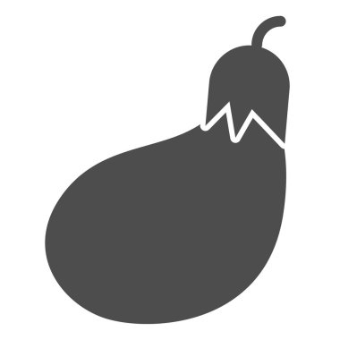 Patlıcan katı bir ikon. Bakkal vektör illüstrasyonu beyaza izole edildi. Sebze kabartma tasarımı, web ve uygulama için tasarlanmış. Eps 10.