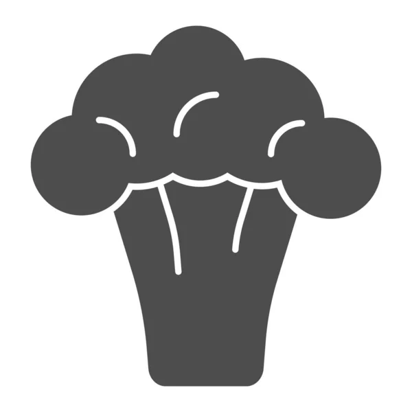 Ícone sólido de brócolis. Vitamina ilustração vetor alimentar isolado em branco. Design de estilo glifo vegetal orgânico, projetado para web e app. Eps 10 . —  Vetores de Stock