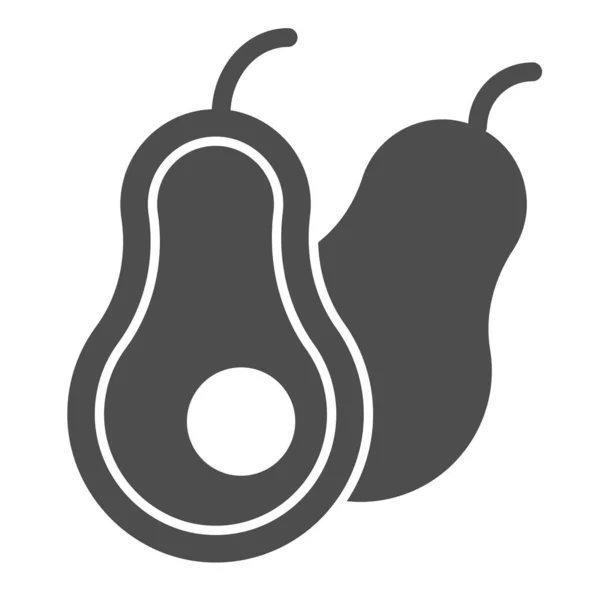 Avocado solide icoon. Tropische fruit vector illustratie geïsoleerd op wit. Vitamine glyph stijl ontwerp, ontworpen voor web en app. Eps 10. — Stockvector