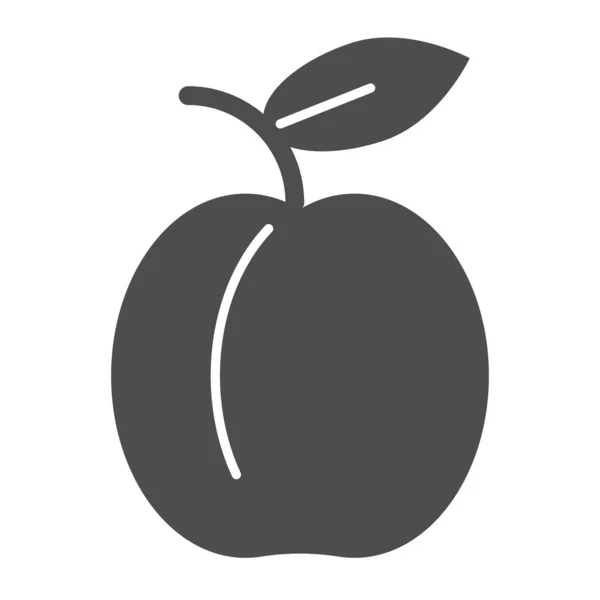 Абрикосова суцільна ікона. Літні фрукти Векторні ілюстрації ізольовані на білому. Здоровий дизайн гліфів для їжі, розроблений для веб та додатків. Епс 10 . — стоковий вектор