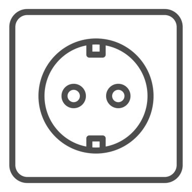 Soket hattı simgesi. Beyaz üzerine izole edilmiş elektrik vektör illüstrasyonu. Güç hattı tasarımı, web ve uygulama için tasarlandı. Eps 10.
