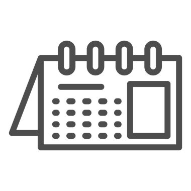 Takvim çizgisi simgesi. Beyazda izole edilmiş spiral vektör çizimi hatırlatıcısı. Ofis ajandası tasarımı, web ve uygulama için tasarlandı. Eps 10.