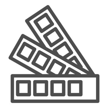 Yelpaze rengi palet çizgisi simgesi. Renk rehberli vektör çizimi beyaza izole edildi. Palet tasarımı, web ve uygulama için tasarlanmış. Eps 10.