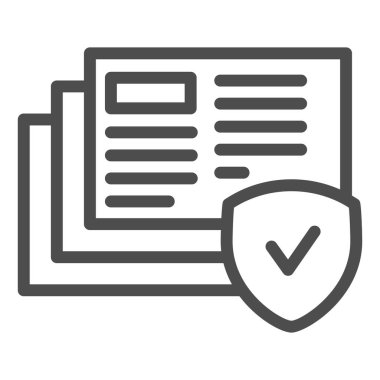 Doğrulanmış kağıt çizgisi simgesi. Beyaz üzerine izole edilmiş vektör illüstrasyonunu kontrol edin. Onaylanmış belge tasarımı, web ve uygulama için tasarlandı. Eps 10.