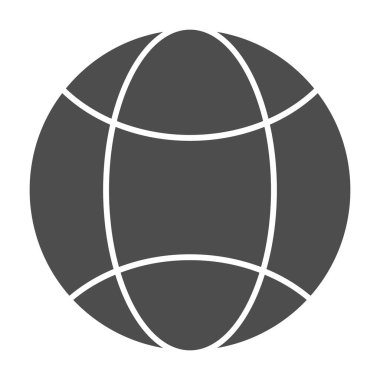 Küresel ağ katı simgesi. Dünya çapında internet vektör illüstrasyonu beyazda izole edildi. Gezegen kabartma tasarımı, web ve uygulama için tasarlandı. Eps 10.