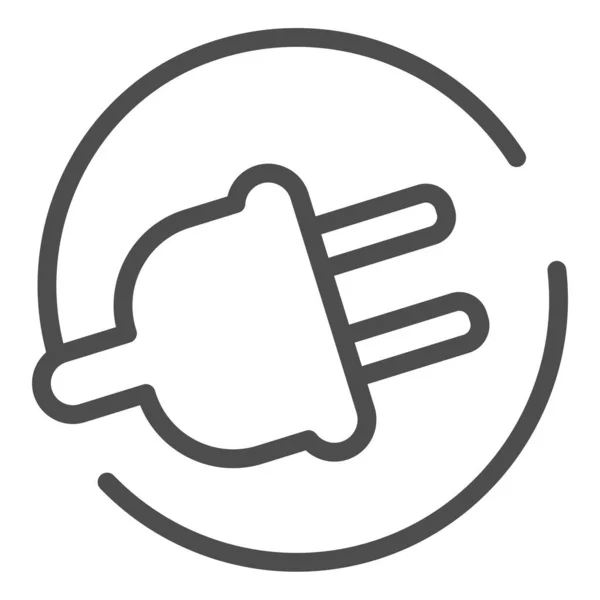 Icona della linea di spina elettrica. Illustrazione vettoriale del cavo di alimentazione isolato su bianco. Design dello stile del profilo della presa del cavo, progettato per web e app. Eps 10 . — Vettoriale Stock