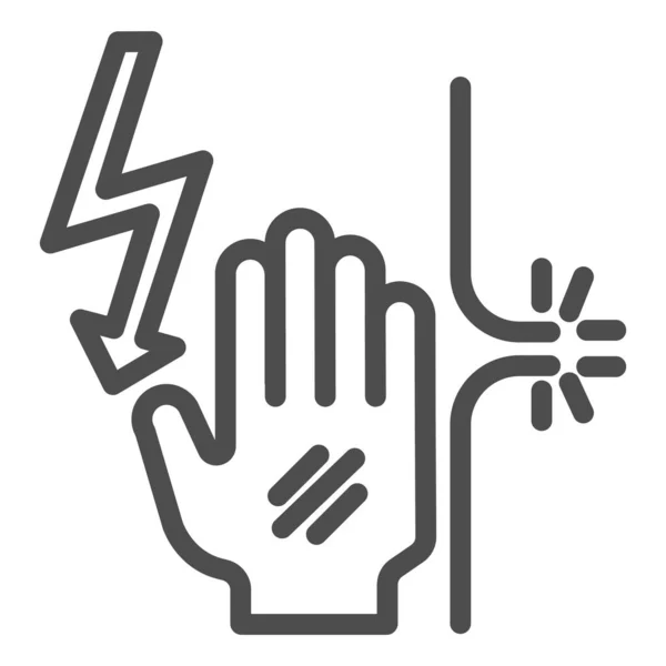 Koppel het icoon van de elektrische contactlijn los. Power contact vector illustratie geïsoleerd op wit. Kabel loskoppelen outline stijl ontwerp, ontworpen voor web en app. Eps 10. — Stockvector