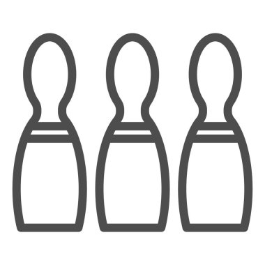 Bowling Skittles çizgi ikonu. Bowling oyunu temsili beyaza izole edildi. Bowling lobutları web ve uygulama için tasarlanmış tasarım tasarımı. Eps 10.