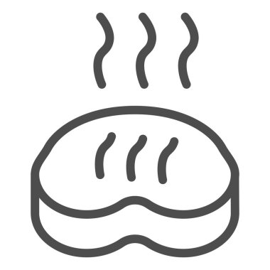 Et hattı ikonu. Gıda vektör çizimi beyaza izole edildi. Ağ ve uygulama için tasarlanmış kavrulmuş ana hatlı tasarım. Eps 10.