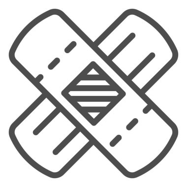 Yapıştırıcı sıva çizgisi simgesi. Tıbbi bant vektör çizimi beyaza izole edildi. Sargı bezi tasarımı, web ve uygulama için tasarlandı. Eps 10.