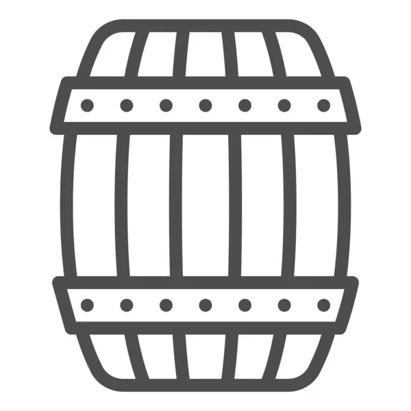 Icona linea botte di legno. Cask of beer illustrazione vettoriale isolato su bianco. Design stile barilotto contorno, progettato per il web e app. Eps 10 . — Vettoriale Stock