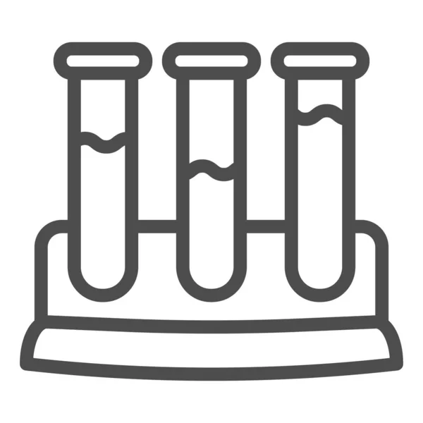 Pictogram van de medische kolflijn. Chemie bekers vector illustratie geïsoleerd op wit. Testbuizen schetsen stijl ontwerp, ontworpen voor web en app. Eps 10. — Stockvector