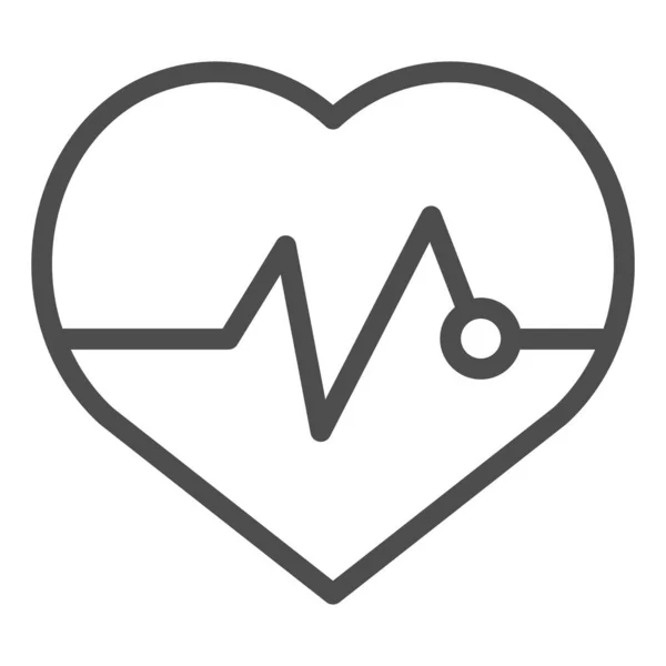 Heartbeat line ikonen. Puls vektor illustration isolerad på vitt. Kardiogram skissera stil design, utformad för webb och app. Eps 10. — Stock vektor