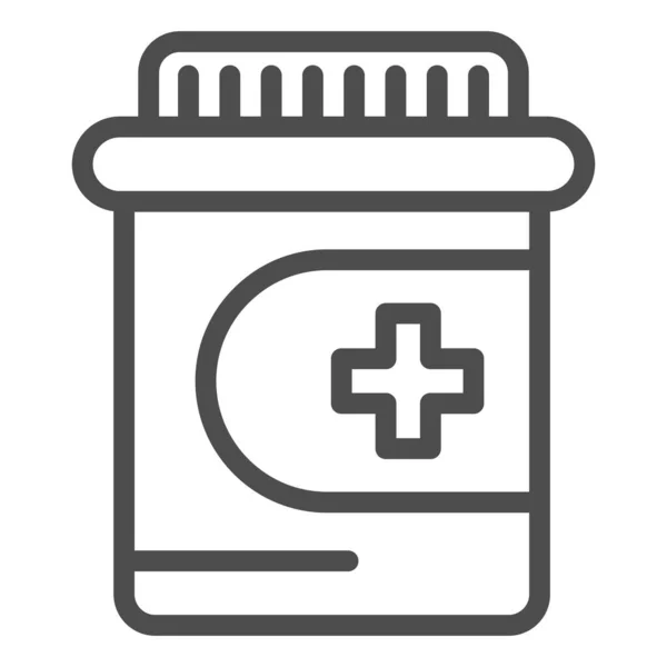 Εικονίδιο γραμμής μπουκαλιών. Φαρμακευτική απεικόνιση φορέα βάζο απομονώνονται σε λευκό. Σχεδιασμός στυλ περιγράμματος φαρμάκων, σχεδιασμένο για web και app. Eps 10. — Διανυσματικό Αρχείο