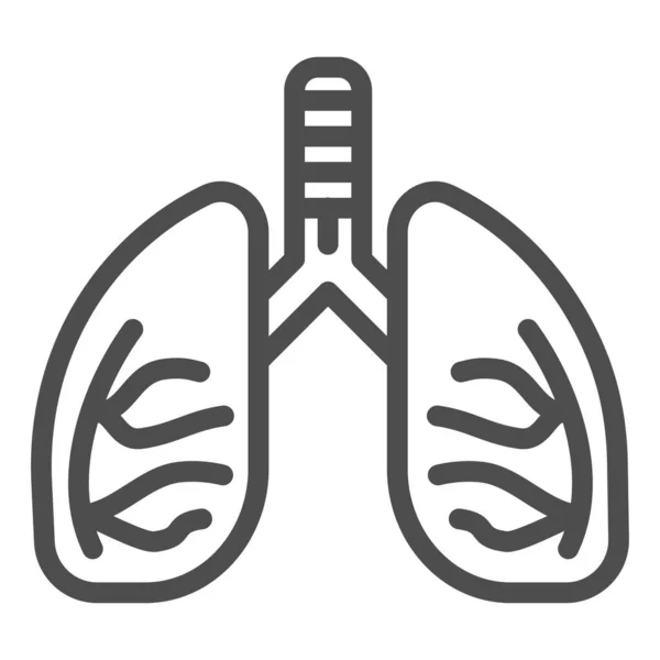 Icono de línea de pulmones. Ilustración de vectores de anatomía humana aislada en blanco. Diseño de estilo de esquema de órgano, diseñado para web y aplicación. Eps 10 . — Archivo Imágenes Vectoriales
