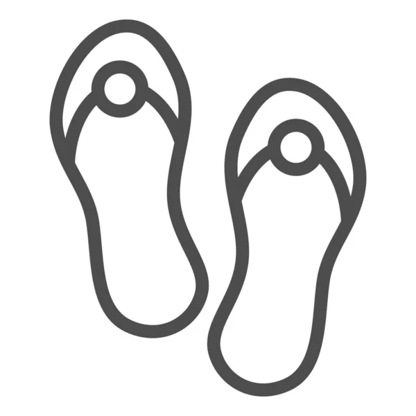 Flip flops ícone de linha. Ilustração vetorial de calçado de praia isolado em branco. Sandálias de verão delinear design de estilo, projetado para web e app. Eps 10 . —  Vetores de Stock