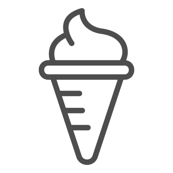 Ícone de linha de sorvete. Ilustração vetorial de sobremesa congelada de verão isolada sobre branco. Design de estilo de esboço de lanche doce, projetado para web e aplicativo. Eps 10 . — Vetor de Stock